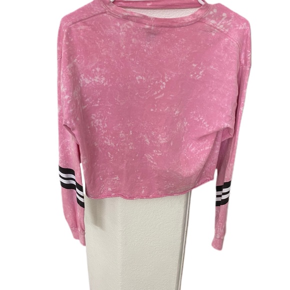Victoria’s Secret PINK -long sleeve crop top V-neck cut out tie-dye tshirt - Picture 3 of 6